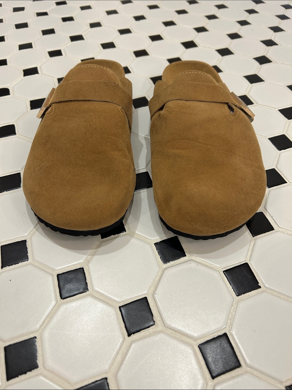 Tory Burch Mellow Mules Suede Slip-On Loafers in River Rock Size 9 - Picture 9 of 9